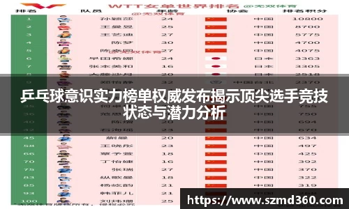 乒乓球意识实力榜单权威发布揭示顶尖选手竞技状态与潜力分析