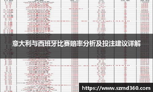 意大利与西班牙比赛赔率分析及投注建议详解