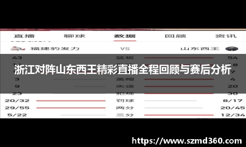浙江对阵山东西王精彩直播全程回顾与赛后分析