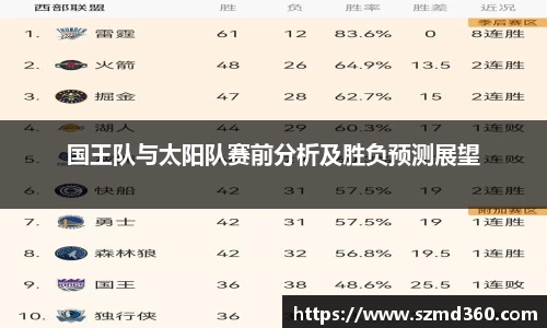 国王队与太阳队赛前分析及胜负预测展望