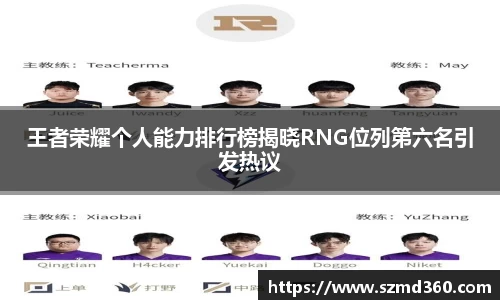 王者荣耀个人能力排行榜揭晓RNG位列第六名引发热议